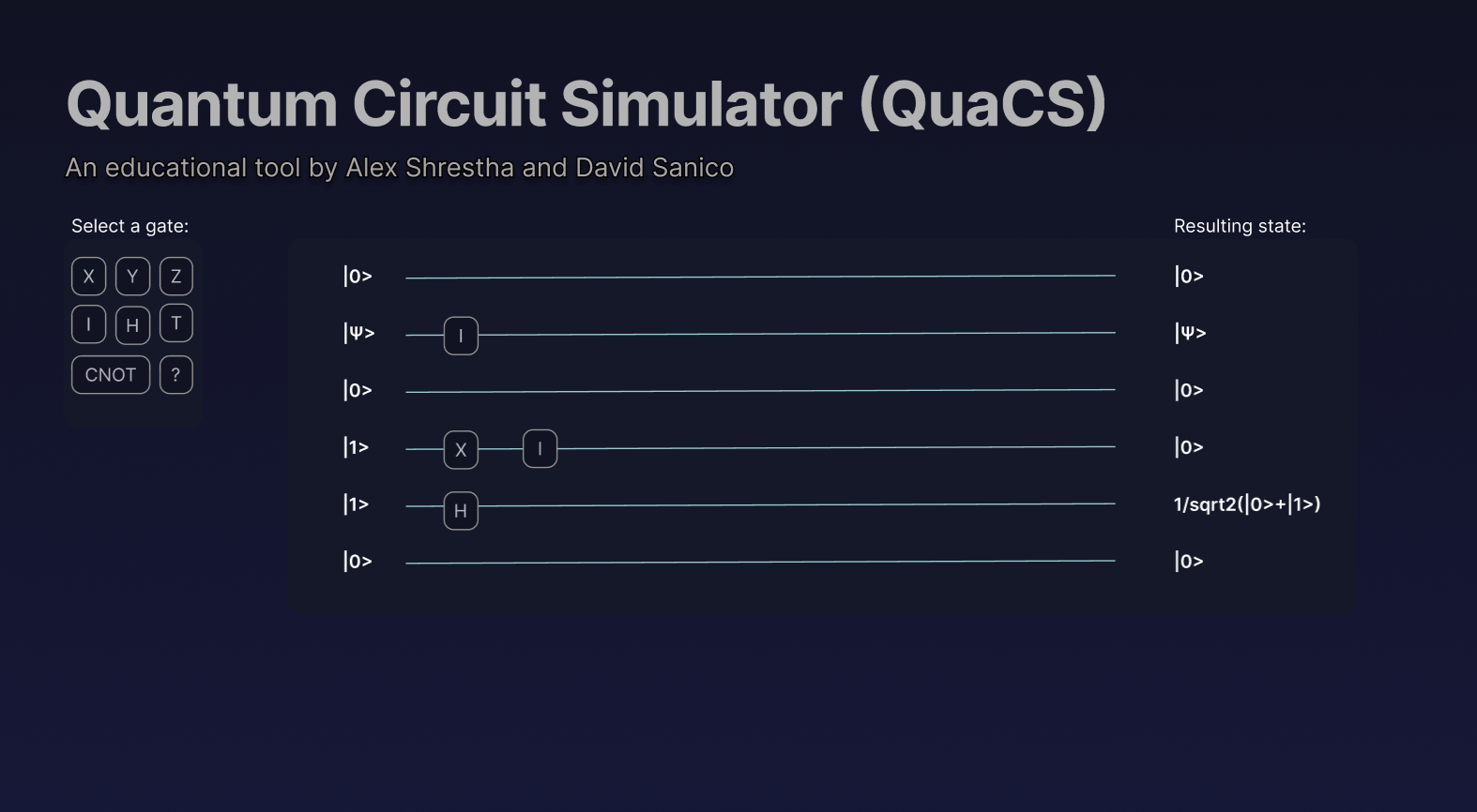 Quantum Circuit Simulator Front-End Design